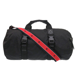 美品 ジバンシィ ナイロン ブラック レッド 2way ボストンバッグ 黒 0660【中古】GIVENCHY