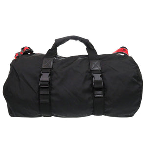 美品 ジバンシィ ナイロン ブラック レッド 2way ボストンバッグ 黒 0660【中古】GIVENCHY