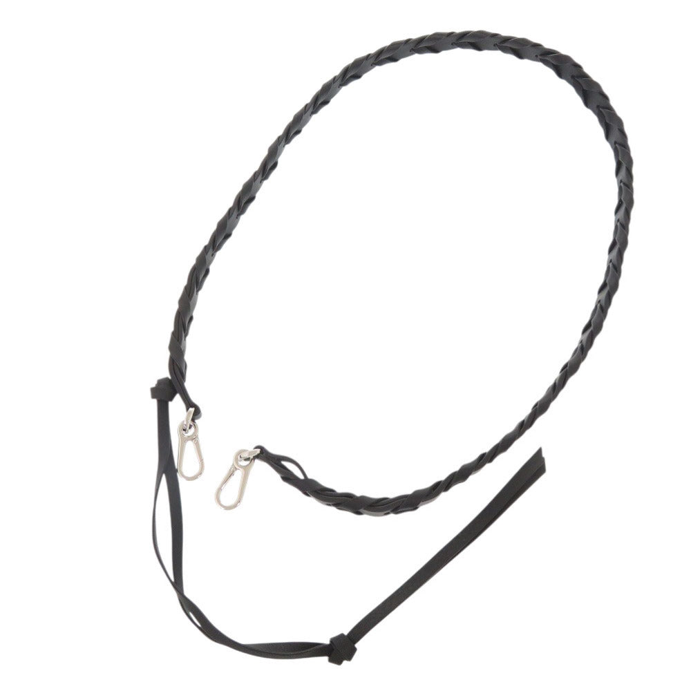 新品同様 ロエベ ブレイデッド C073S49X01 レザー ブラック ショルダーストラップ 黒 0661【中古】LOEWE