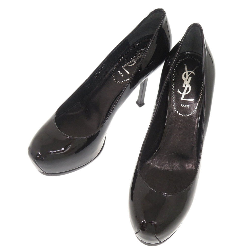 美品 イヴ サンローラン サイズ35 1/2 パテントレザー ブラック パンプス ハイヒール 黒 0666【中古】YVES SAINT LAURENT