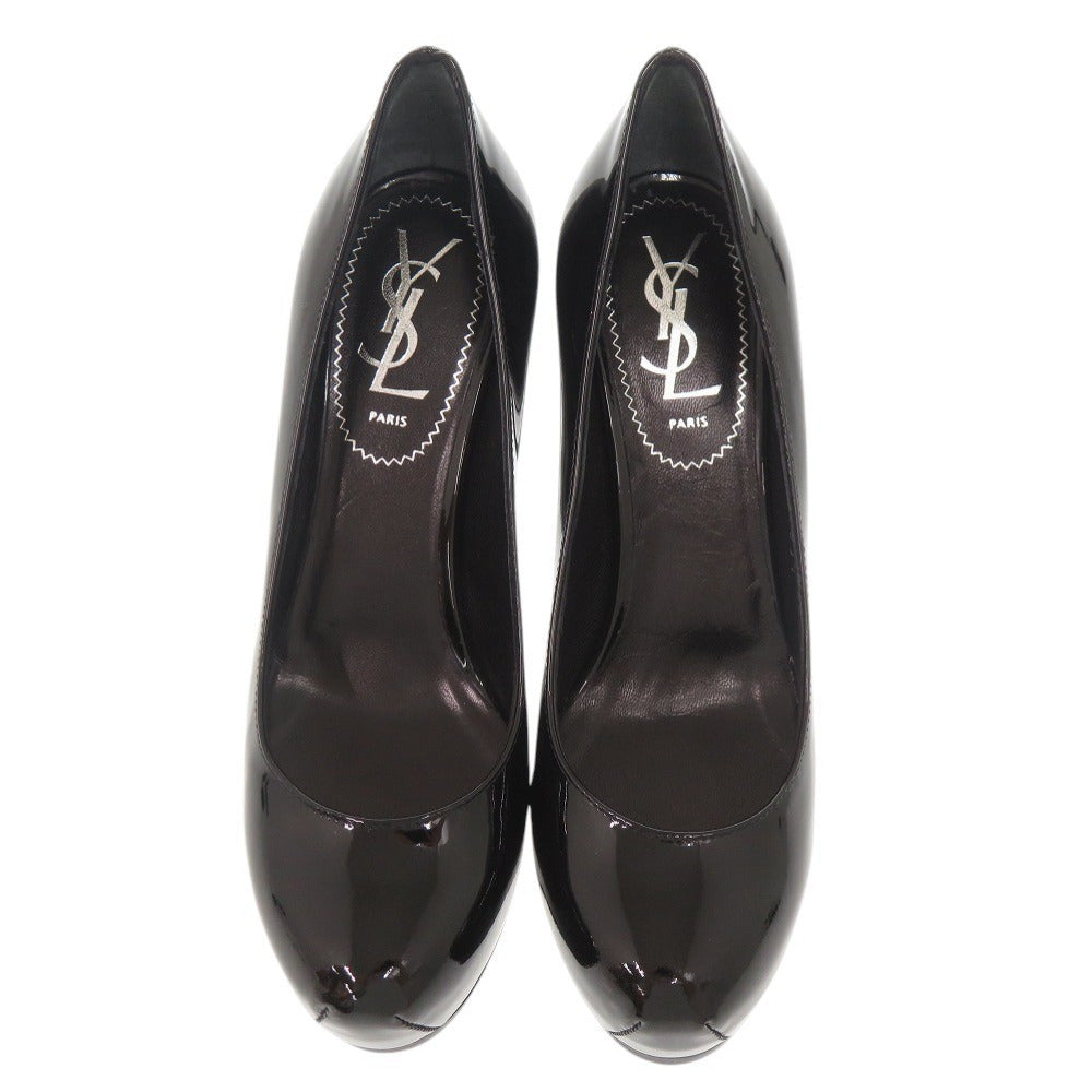 美品 イヴ サンローラン サイズ35 1/2 パテントレザー ブラック パンプス ハイヒール 黒 0666【中古】YVES SAINT LAURENT