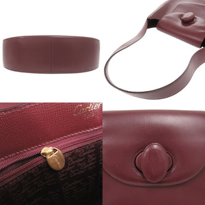 美品 カルティエ マストライン レザー ボルドー ワンショルダー ショルダーバッグ 0673【中古】CARTIER