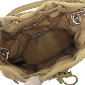 新品同様 バーバリー ライル Ryle ドローストリングクロスボディバッグ 巾着 8104495 シルバー金具 ナイロン ゴールドハニー ベージュ ワンショルダーバッグ バケットバッグ 0684【中古】BURBERRY