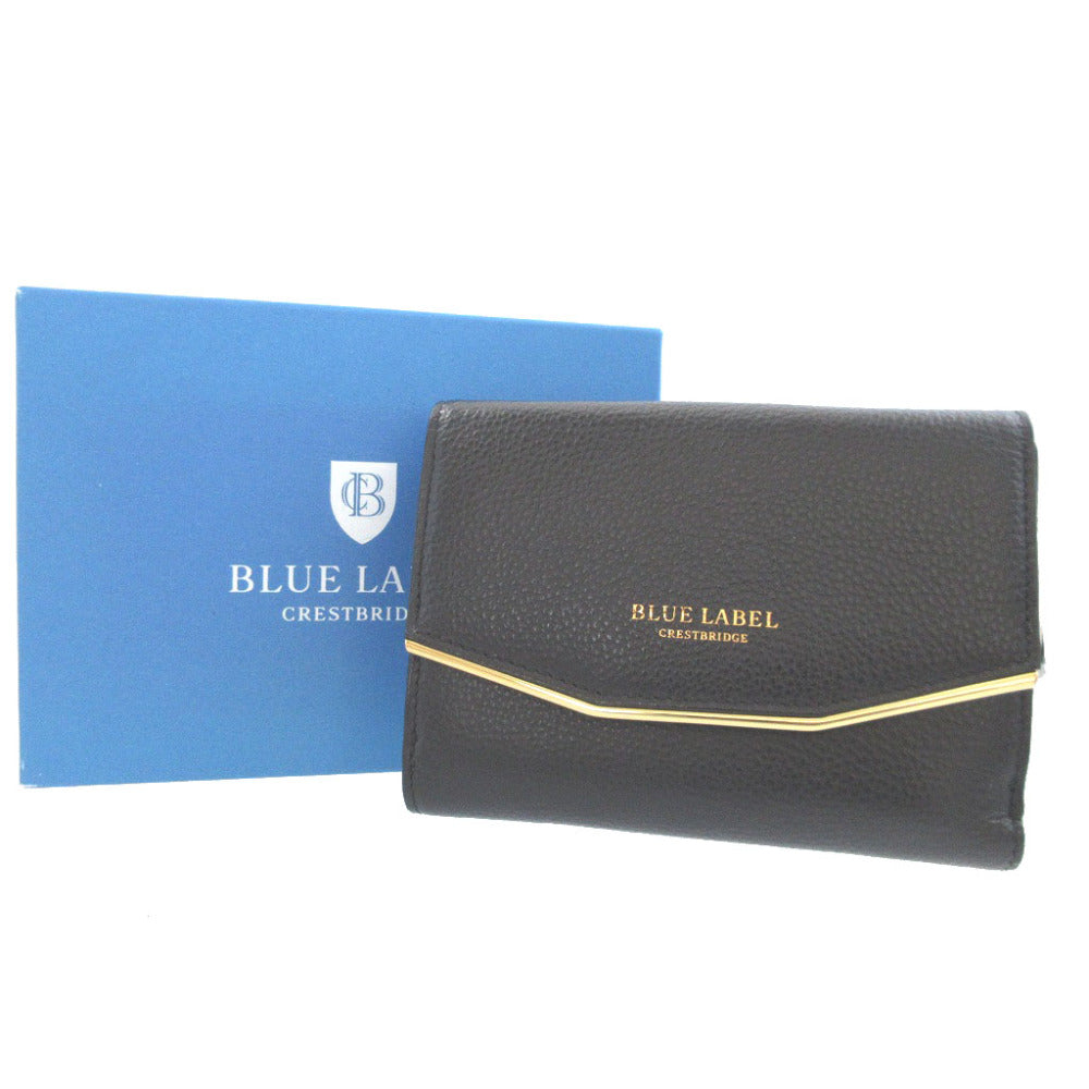 新品同様 ブルーレーベル レザー ブラック 黒 Wホック財布 財布 0685【中古】BLUE LABEL