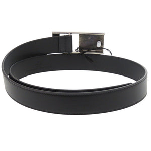 新品同様 グッチ 793761 レザー ブラック ベルト 黒 0691【中古】GUCCI メンズ