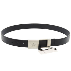 新品同様 グッチ 793761 レザー ブラック ベルト 黒 0691【中古】GUCCI メンズ