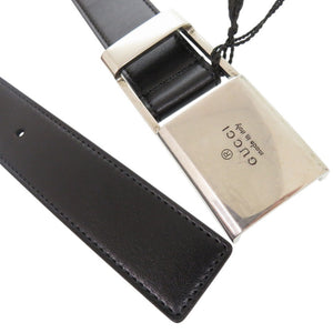 新品同様 グッチ 793761 レザー ブラック ベルト 黒 0691【中古】GUCCI メンズ