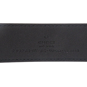 新品同様 グッチ 793761 レザー ブラック ベルト 黒 0691【中古】GUCCI メンズ