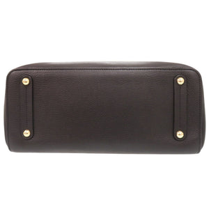 美品 ドルチェアンドガッバーナ ロゴ レザー ブラック トートバッグ 黒 0708【中古】DOLCE&GABBANA