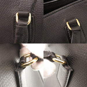 美品 ドルチェアンドガッバーナ ロゴ レザー ブラック トートバッグ 黒 0708【中古】DOLCE&GABBANA