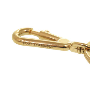 美品 ドルチェアンドガッバーナ 扇子モチーフ メタル レザー レッド ブラック キーホルダー 0708【中古】DOLCE&GABBANA