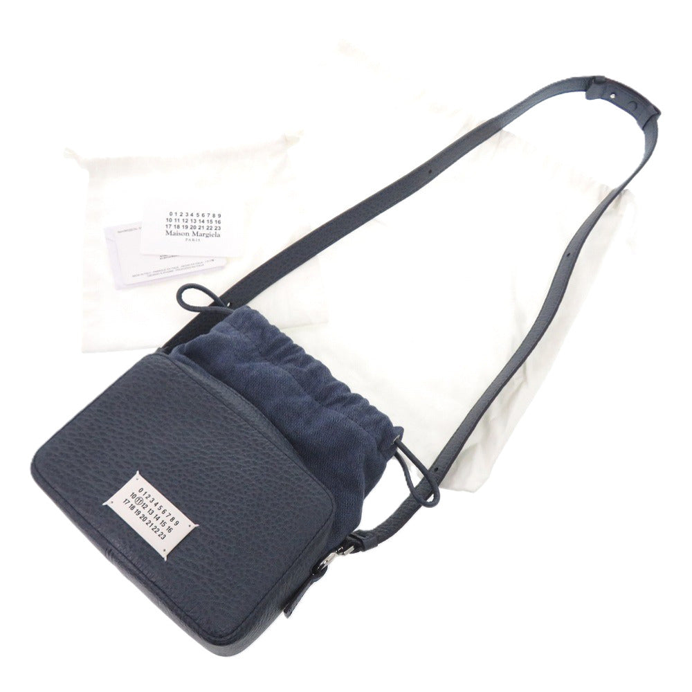 新品同様 メゾン マルジェラ 5AC カメラバッグ SB1WG0016 レザー ショルダーバッグ ネイビー 紺 0720【中古】Maison Margiela