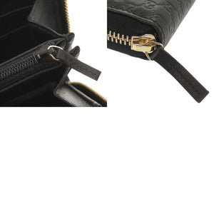 新品同様 グッチ マイクログッチシマ リボン 388680 ブラック ラウンドファスナー 長財布 黒 0731【中古】GUCCI
