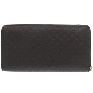 新品同様 グッチ マイクログッチシマ リボン 388680 ブラック ラウンドファスナー 長財布 黒 0731【中古】GUCCI