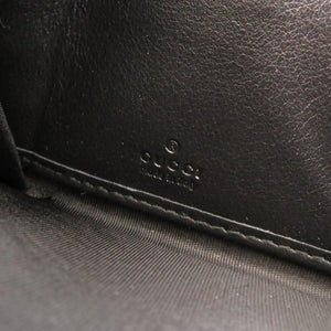 新品同様 グッチ マイクログッチシマ リボン 388680 ブラック ラウンドファスナー 長財布 黒 0731【中古】GUCCI