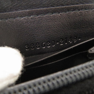 新品同様 グッチ マイクログッチシマ リボン 388680 ブラック ラウンドファスナー 長財布 黒 0731【中古】GUCCI
