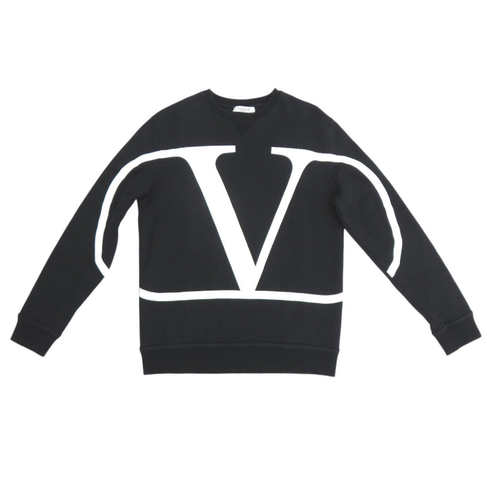美品 ヴァレンティノ Vロゴ TV3MF05H5F7 コットン サイズXS ブラック スウェット トレーナー 黒 0755【中古】Valentino メンズ