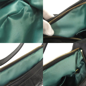 コーチ エルゴレザープリーテッド ホーボー レザー ブラック ワンショルダー ショルダーバッグ 黒 0775【中古】COACH