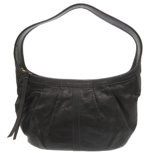 コーチ エルゴレザープリーテッド ホーボー レザー ブラック ワンショルダー ショルダーバッグ 黒 0775【中古】COACH