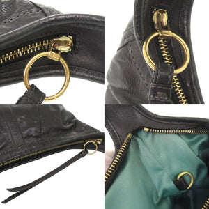 コーチ エルゴレザープリーテッド ホーボー レザー ブラック ワンショルダー ショルダーバッグ 黒 0775【中古】COACH