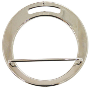 エルメス ラウンドバックル レザー ブラウン シルバー金具 □L刻印(2008年製) ベルト 茶 0789【中古】HERMES