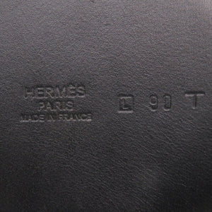 エルメス ラウンドバックル レザー ブラウン シルバー金具 □L刻印(2008年製) ベルト 茶 0789【中古】HERMES