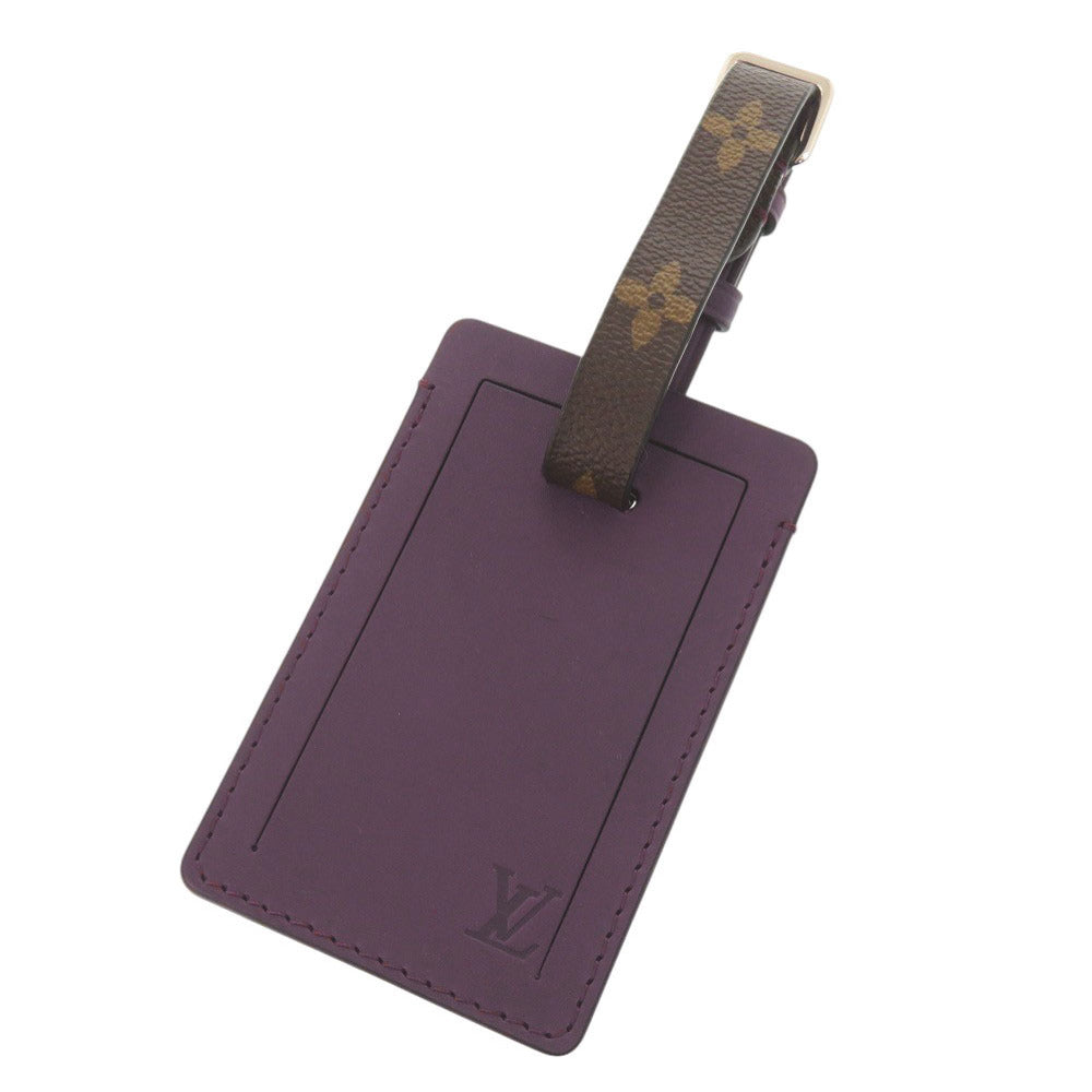 ルイ ヴィトン ポルト アドレス ケッチュ レザー モノグラムキャンバス パープル ネームタグ キーホルダー LV 0797【中古】LOUIS VUITTON