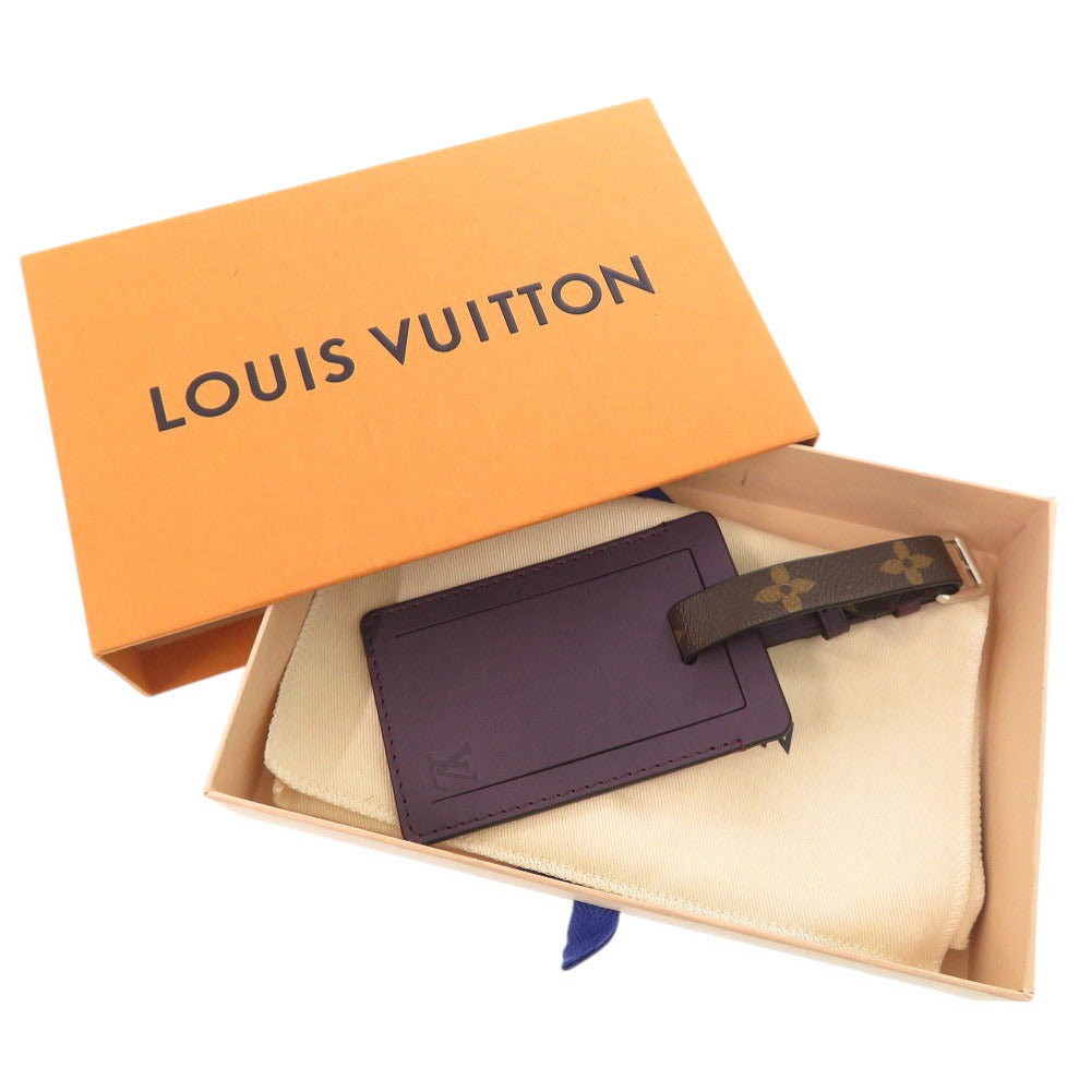 ルイ ヴィトン ポルト アドレス ケッチュ レザー モノグラムキャンバス パープル ネームタグ キーホルダー LV 0797【中古】LOUIS VUITTON