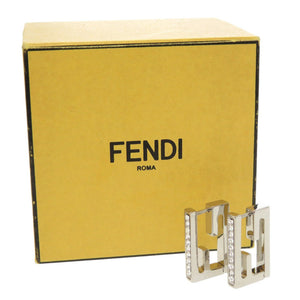 美品 フェンディ バゲット メタル ラインストーン シルバー ピアス 0810【中古】FENDI