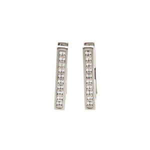 美品 フェンディ バゲット メタル ラインストーン シルバー ピアス 0810【中古】FENDI