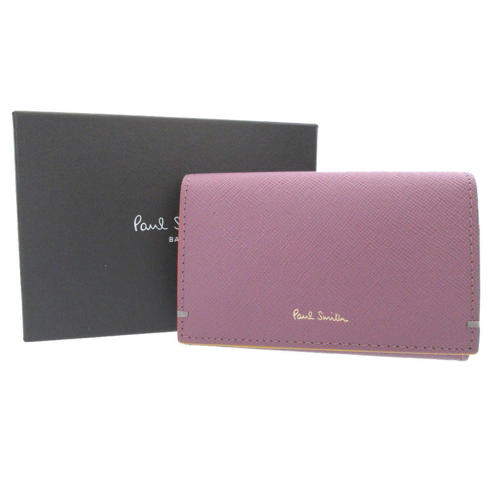 未使用 ポールスミス レザー パープル 紫 カードケース 名刺入れ 0820【中古】Poul Smith