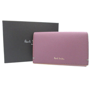 未使用 ポールスミス レザー パープル 紫 カードケース 名刺入れ 0820【中古】Poul Smith