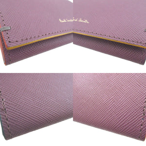未使用 ポールスミス レザー パープル 紫 カードケース 名刺入れ 0820【中古】Poul Smith