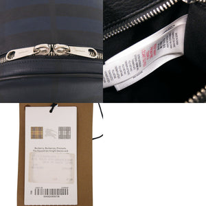 新品同様 バーバリー ロッコ バックパック レザー ネイビー リュック デイパック 0833【中古】BURBERRY メンズ
