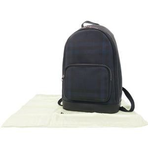 新品同様 バーバリー ロッコ バックパック レザー ネイビー リュック デイパック 0833【中古】BURBERRY メンズ
