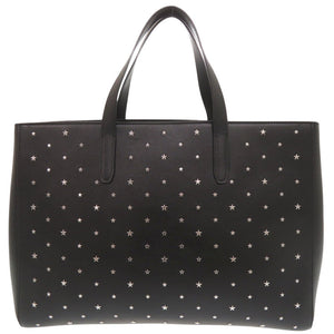 新品同様 ジミーチュウ スタースタッズ レザー ブラック 2WAY トートバッグ 黒 0836【中古】JIMMY CHOO
