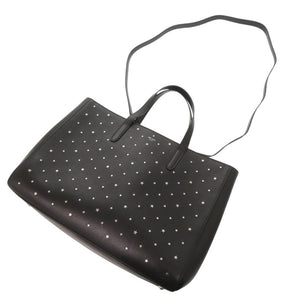新品同様 ジミーチュウ スタースタッズ レザー ブラック 2WAY トートバッグ 黒 0836【中古】JIMMY CHOO