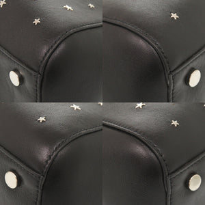 新品同様 ジミーチュウ スタースタッズ レザー ブラック 2WAY トートバッグ 黒 0836【中古】JIMMY CHOO