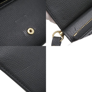美品 ポレーヌ Numero Sept クロスボディウォレット レザー ブラック ショルダーウォレット 財布 黒 0846【中古】POLENE