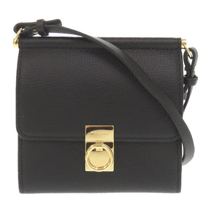 美品 ポレーヌ Numero Sept クロスボディウォレット レザー ブラック ショルダーウォレット 財布 黒 0846【中古】POLENE