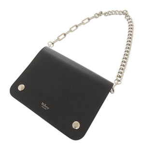 美品 マルベリー クリフトン レザー ブラック チェーンショルダー ショルダーバッグ 黒 0881【中古】MULBERRY