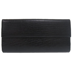 美品 グッチ バンブー 二つ折り長財布 112522 レザー ブラック ブラウン 黒 0920【中古】GUCCI