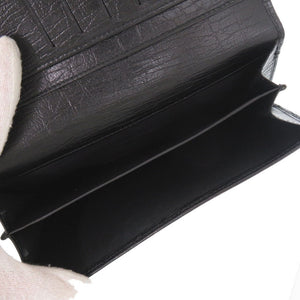 美品 グッチ バンブー 二つ折り長財布 112522 レザー ブラック ブラウン 黒 0920【中古】GUCCI