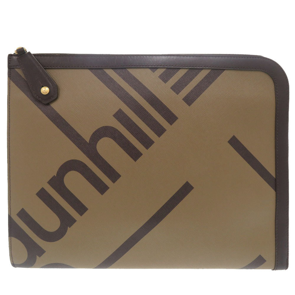 ダンヒル ラゲッジキャンバス ジップフォリオ レザー ブラウン クラッチバッグ 茶 0938【中古】Dunhill メンズ
