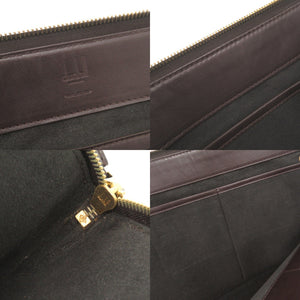 ダンヒル ラゲッジキャンバス ジップフォリオ レザー ブラウン クラッチバッグ 茶 0938【中古】Dunhill メンズ