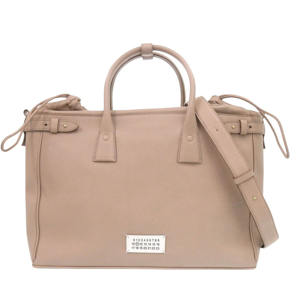美品 メゾン マルジェラ 5AC SB1WD0008 レザー ピンクベージュ 2way トートバッグ ハンドバッグ 0952【中古】Maison Margiela