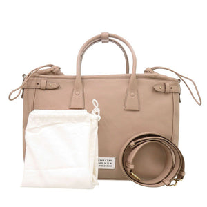 美品 メゾン マルジェラ 5AC SB1WD0008 レザー ピンクベージュ 2way トートバッグ ハンドバッグ 0952【中古】Maison Margiela