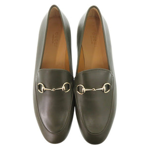 未使用 グッチ ヨルダーン ホースビット グッチシマ レザー サイズ 38 1/2 786016 オリーブ ローファー 0957【中古】GUCCI