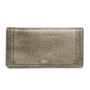 美品 セリーヌ レザー ガンメタリック 長財布 0973【中古】CELINE