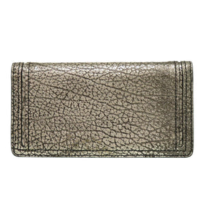 美品 セリーヌ レザー ガンメタリック 長財布 0973【中古】CELINE